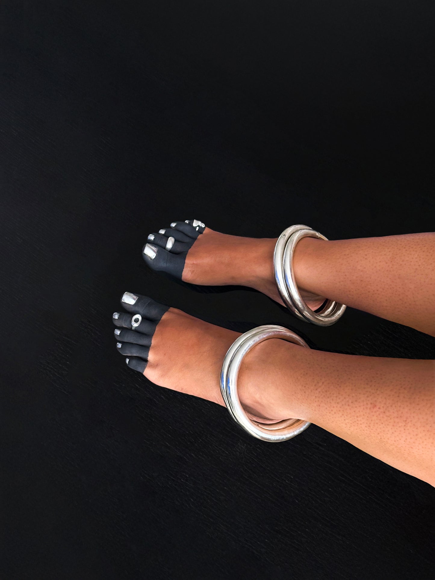 Oversized Ankle Silver Bangle